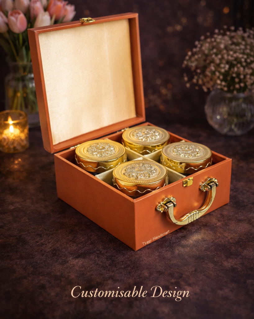 Premium dry fruit gift box with rattan finish for corporate gifts