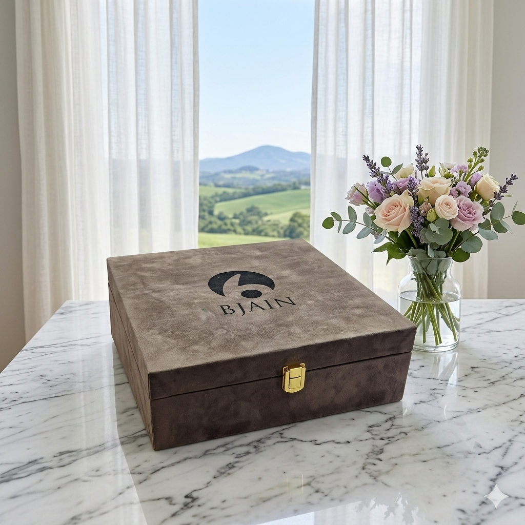 "Customized brand logo printed empty MDF dry fruit box for corporate gifting and brand promotion."