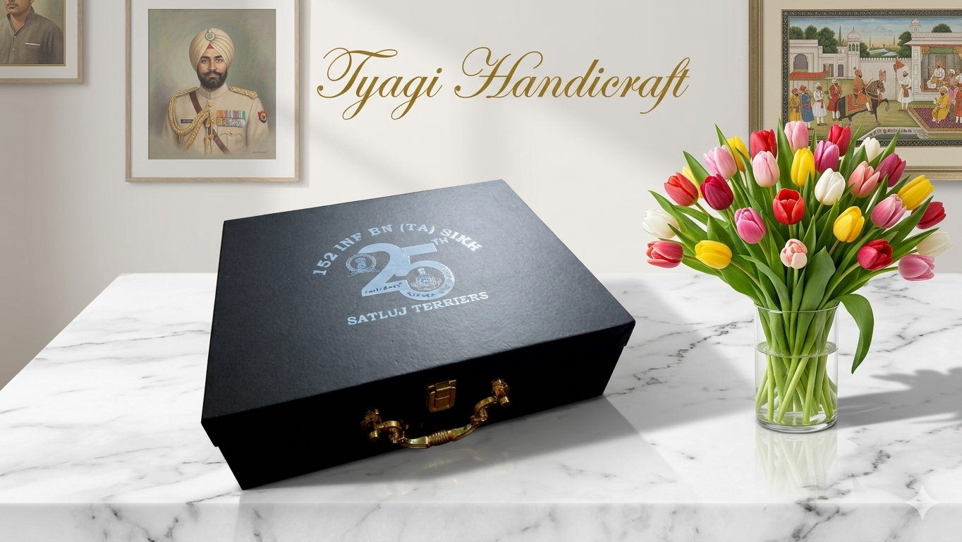 luxury hamper box for corporate gifting with gold logo